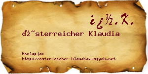 Österreicher Klaudia névjegykártya
