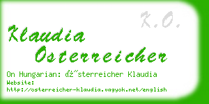 klaudia osterreicher business card